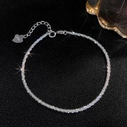 Bracelet italien en argent Sterling S925, paillettes scintillantes, bijoux de haute qualité pour dames