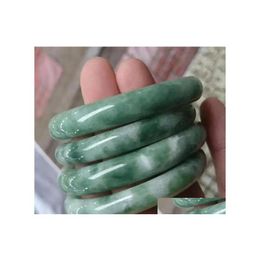 Brazalete Jade Green Gemstone Vintage Pulseras Charm Pure Natural Bracelet Regalo de boda para mujeres Drop Delivery Jewelry Dh6Us