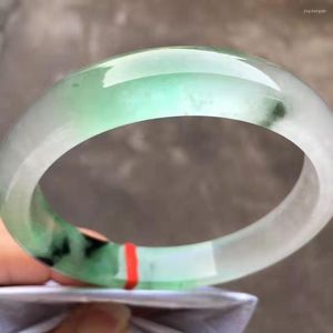 Bracelet jadéite flottant fleur verte Transparent parfait Bracelet naturel birman authentique bijoux accessoire porte-bonheur