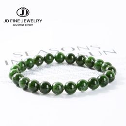 Bangle JD Elegante Natuursteen Groene Diopside Strand Armbanden Vrouwen Mode Ronde Kralen Stand Bangles Kwaliteit Sieraden Voor Feestcadeaus