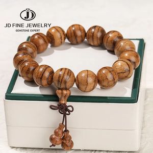 Bangle JD Natuurlijke Houten Agalloch Lucky Rijkdom Kralen Armband Vrouwen Mannen Boeddha Kraal Mala Gebed Kalebas Hanger Hand String Sieraden Gift 230928