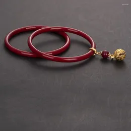Bracelet à double couche bracelet de bijoux en bracelet chinois pur en verre sculpté à la main avec cloche 58-62 mm femme