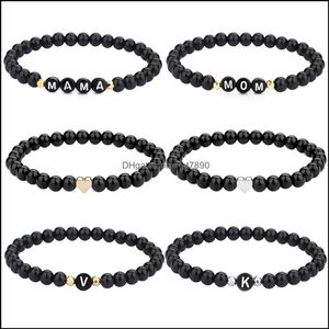 Bracelet Bijoux 26 Lettres Nom Bracelet Pour Femmes Hommes Couple Amour Amitié Chanceux Bricolage 6mm Bracelets De Perles De Verre Drop Livraison 2021 Oiw