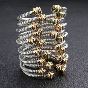 Bangle sieraden mode luxe armband roestvrij staal verweven aaacz coole dingen Indian szqch004 230719
