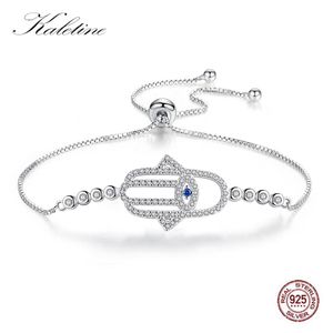 Bangle KALETINE 925 Sterling Zilver Boze Oog Armband Hamsa Hand van Fatima Armbanden Voor Vrouwen Charme Tennis Armband Kralen Sieraden