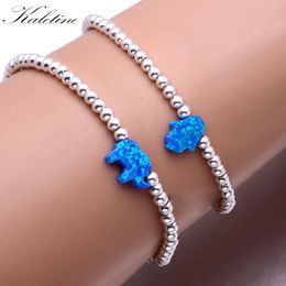 Bracelet KALETINE Luxe Corde Élastique Opale Hamsa Main de Fatima Éléphant 925 Sterling Argent Perle Bracelets Pour Femme Hommes