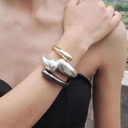 Bracelet KDLUN Premium Couleur Mixte Simple Bracelet Pour Femmes Déclaration Alliage Manchette Ouverture Bracelets Rugueux De Mode Bijoux De Mariage De Fête 230411