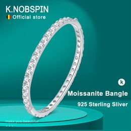 Brazalete KNOBSPIN D VVS1 Brazaletes completos de 4 mm GRA Certificado S925 Sterling Sliver Plateado 18k Pulseras para mujeres Joyería de regalo de fiesta 231020