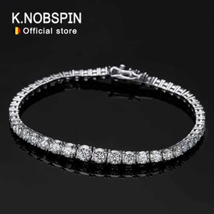 Bangle Knobspin D VVS1 Molybdenum Tennis Trend New Design Party Wedding Jewelry Gra Certified 925 Womens Silver Q240506