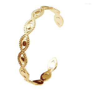 Bangle Koaem Fashion Jewellery Hollow Roestvrij staal Gouden sieraden oogarmband vrouwelijke retro manchet armbanden jyb0011