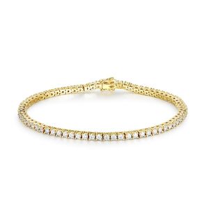 Bracelet Kuololit Solide 18K 14K Bracelet de tennis en or pour femmes D VVS1Round 925 Sterling Silver Engagement de luxe 220831