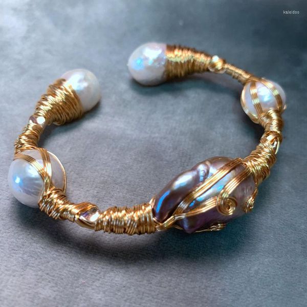 Bracelet Natural Pearl Bracelet's Gift's Gift Strong Luster Baroque Pearls Handmade Designer Jewelry Style