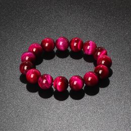 Bracelets d'œil rose rouge éclair rose rouge hommes 614 mm d'énergie naturelle perles de pierre reiki bracelets de guérison pour femmes bijoux pulseras