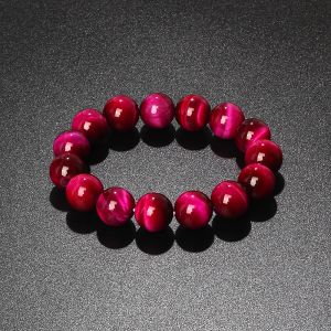 Brazalete de brazalete Rose de tigre rojo pulseras Men 614 mm de energía natural cuentas de piedra reiki sangrantes de curación para mujeres joyas pulseras