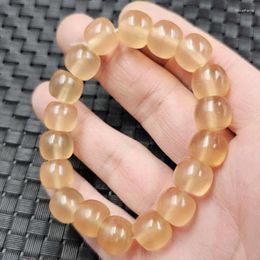 Bracelet en perles anciennes orange, en Jade, comme la bonne pluie, pour hommes et femmes