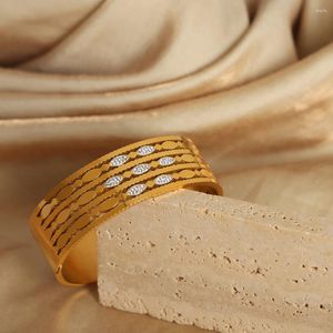 Bracelets Chunky Bracelets Bracelets pour femmes Bijoux vintage Fleur Ziron Bracelet large Gold Color Chain