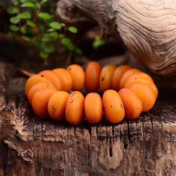 Bangle Live Show Baltic Old Beeswax Bracelet Amber Barrel Beads Cake's Men's and Women's Gem