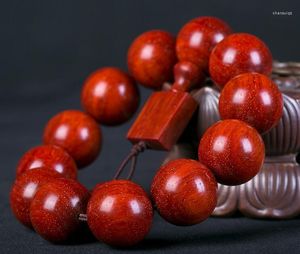 Bracelet de perles d'artisanat de bois d'artisanat à palissandre rouge lobulaire rouge lobulaire