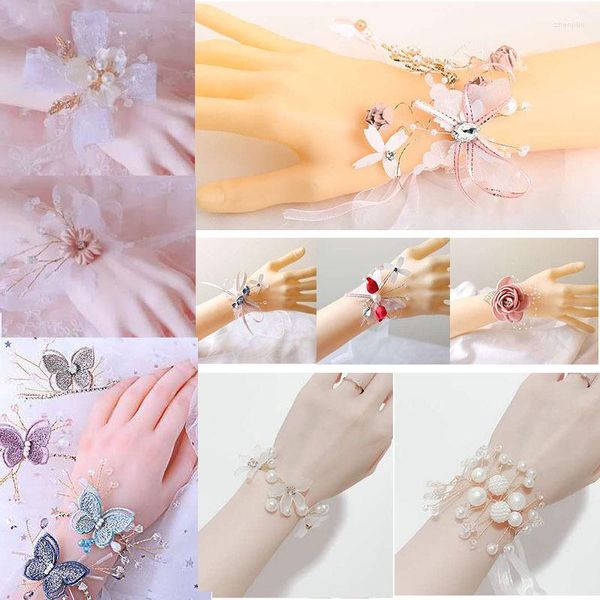 Brazalete Lolita Pulsera Flores Mariposa Encaje Encanto Hombre Mujer Brazalete Pulseras Envoltura Boda de mujer