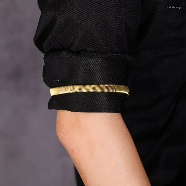 Soportes de manga larga de brazaletes brazadas elásticas de brazaletes estiramiento de brazalete ajustable regalos de metal modernos para hembra masculina