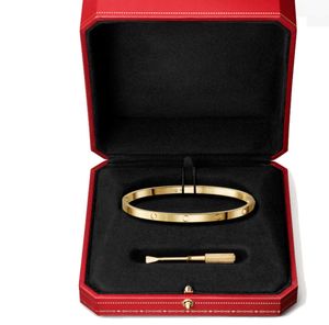 Bangle Love Bangle Screw Sieraden Designers Bracelet armband Rose Gold Platinum Jubileum Gift Titanium staal volwassen 3,65 mm armbanden voor vrouwen trendy met doos 50ss