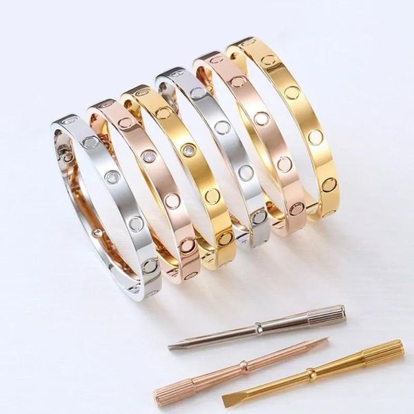 Brazalete Love Screw bangle carter Pulsera Pulseras de diseño Joyería de lujo Mujer Brazalete Accesorios de moda Aleación de acero de titanio GoldPla