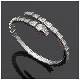 Bracelet Amour Tennis Designer Bijoux Femmes Bracelet Diamant Belle Serpent Sier Or Rose Bijoux Plaque De Cuivre Parti Charme G Dh6We