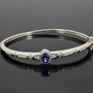 Bracelet belle opale de feu blanche argent vente en gros pour les femmes bijoux Bracelet BNT1711004BangleBangle