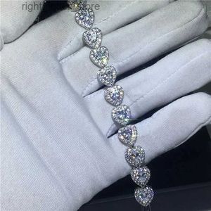 Bangle Lover Heart Bracelet Laboratorium Diamant platina vulling Party Bracelet Dames bruiloft Accessoires YQ240409