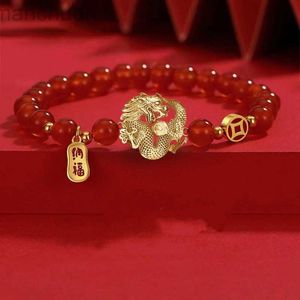 Bangle Lucky Red Beaded Dragon Armband Unisex Mode Creatieve Handgemaakte Armband Geluk Amulet Rijkdom Sieraden Nieuwjaar Cadeau ldd240312