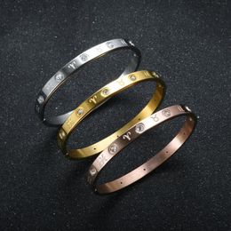 Bracelet de luxe 12 Constellation Bracelet femmes en acier inoxydable amant bracelets pour hommes femme mode cristal mariage Couple bijoux 236A