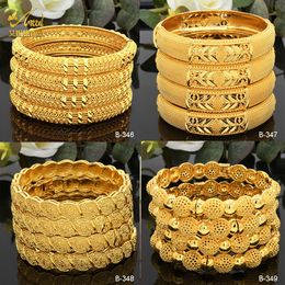 Bangle Luxe Dubai Goudkleurige Armbanden Voor Vrouwen 24K Vergulde Indiase Afrikaanse Armbanden Charme Bruiloft Ethiopisch Arabisch Handsieraden 230627