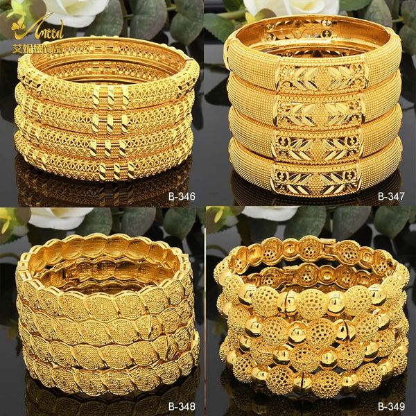 Bracelet de luxe Dubai couleur or Bracelets pour femmes 24K plaqué indien africain Bracelets charme mariage éthiopien arabe main bijoux 231204