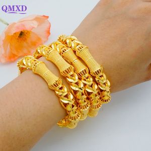 Bangle Luxe Ethiopische gouden kleurbanden voor Afrikaanse vrouwen Indiase Midden -Oosterse Dubai Sieraden Armbanden Braziliaanse Bangen 230228