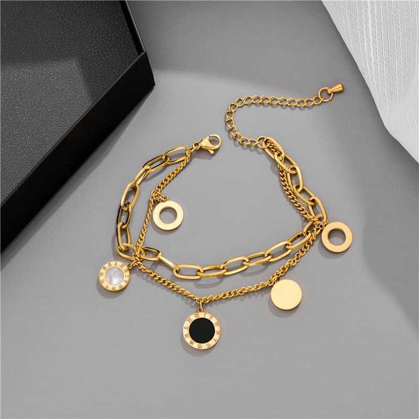 Bracelet de luxe célèbre marque bijoux en or rose en acier inoxydable chiffres romains Bracelets bracelets femme charme populaire Bracelet pour les femmes