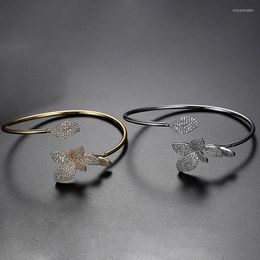 Bangle de luxe Butterfly Bijoux classiques Zircone cubique pour hommes Party Wedding Top Quality Open