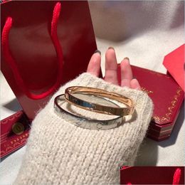 Bangle luxe liefdesarmbanden vrouwen schroef GFB 18k goud vergulde klassieke armband originele doos kaarttas unieke codegummers geen drop de dhh3e