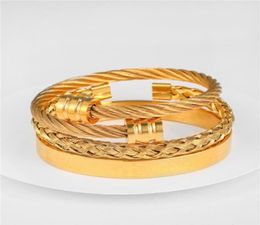 Bracelet de bracelet en acier inoxydable tissé de luxe de luxe Luxur