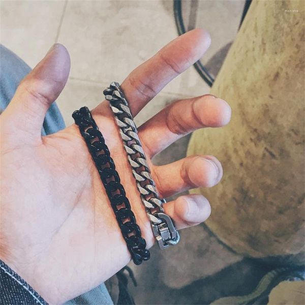 Brazalete Pulsera para hombre para parejas masculinas y femeninas Hip Hop gótico Estudiante Punk Cadena de hierro Regalo de joyería de moda