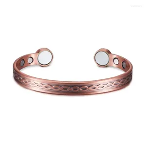 Bracelet hommes Bracelet en cuivre magnétique guérison Bio thérapie arthrite soulagement de la douleur manchette bijoux Bracelets pour femme goutte