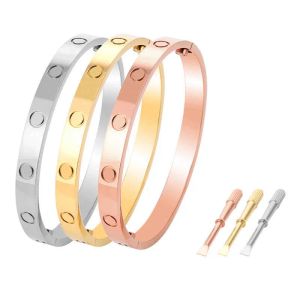 Bangle Heren Rose Gold Ladies 316L roestvrijstalen ontwerper sieraden Design paar verjaardagsbetrokkenheid cadeau klassieke mode charme sier bh