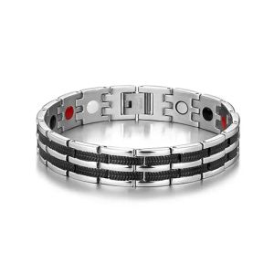 Bracelet Hommes Femmes Santé Bracelet Magnétique En Acier Inoxydable Thérapie Dynamique Aimant Amant Couple Et Bijoux Drop Livraison Bracelets Dh3Qn