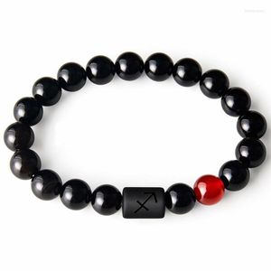 Bracelet Hommes Bracelets Mode 12 Constellations Pierre Oeil De Tigre Bracelet Élastique Stress Costume Bijoux Boucles D'oreilles Pour FemmesBangle Inte22