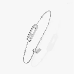 Bracelet de bijoux bracelet de haute qualité de haute qualité argent de luxe chaîne à la mode bracelets de ramiage du poignet avec boîte-cadeau