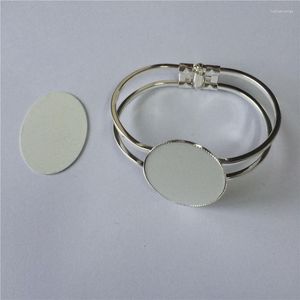 Brazalete Brazaletes de metal para sublimación Mujeres Elipse Pulseras Impresión de transferencia de calor Consumible Puede imprimir Diseño personalizado 30 40 mm