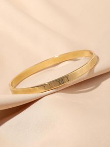 Bracelet minimaliste Version coréenne à la mode romaine numérique titane acier Bracelet Instagram à la mode bijoux à main pour femmes