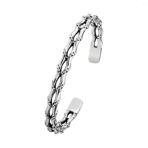 Bracelet minimaliste pour hommes, en acier inoxydable, manchette réglable, Punk, bijoux tendance, couleur argent