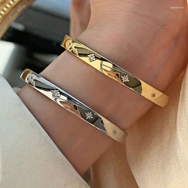 Bracelet zircons de couleur argenté minimaliste pour femmes couples de bijoux de fête à la main