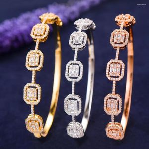 Brazalete Missvikki verano moda lujo apilable declaración para mujer boda completo circón cúbico cristal CZ Dubai pulseras