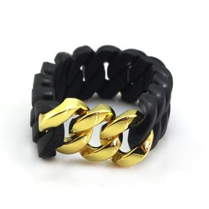 Bangle mix kleur siliconen rubberen ketting roestvrijstalen armbanden voor vrouw mannen dubbele draai charme energiebedien pulseira